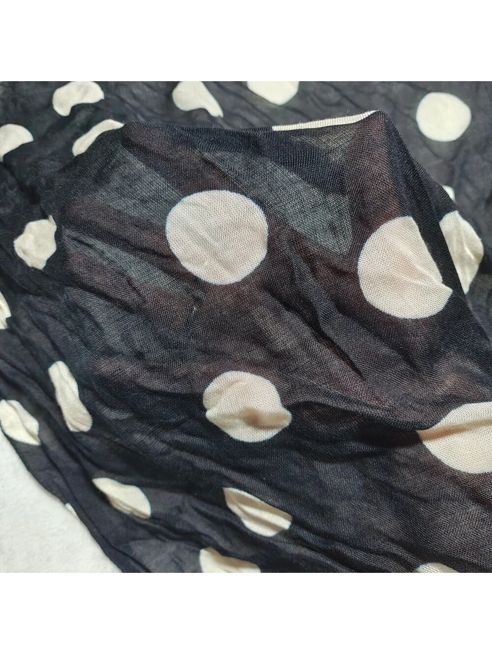 Large black and white polkadot scarf bandana